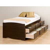 Prepac Espresso Tall Twin/Mates Platform Storage Bed