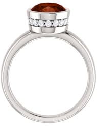Platinum 10.00x8.00mm Oval Cut Mozambique Garnet and Diamond Ring -- LIFETIME WARRANTY
