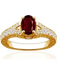 18K Yellow Gold Oval Cut Ruby Fana Designer Ring (GIA Certificate)