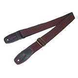 Reunion Blues Merino Wool Guitar Strap - Red Pinstripe with Black Leather Tabs Merino Wool Guitar Strap