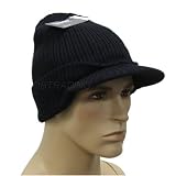Mens Peak Beanie Hat in Black with Thinsulate Insulation