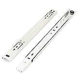 uxcell　引き出しスライド　金属　シルバートーン　25cm長　ハードウェア修理部品　2個入り