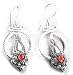 Sterling Silver Gothic Coiled SNAKE Garnet Earrings