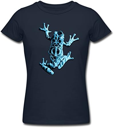 Womes Discoloration Of The Frog Navy Personality T-shirt Medium