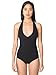 American Apparel Women's Cotton Spandex Halter Bodysuit, Black, Large