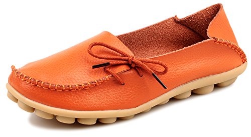 Kunsto Women's Leather Casual Loafer Shoes