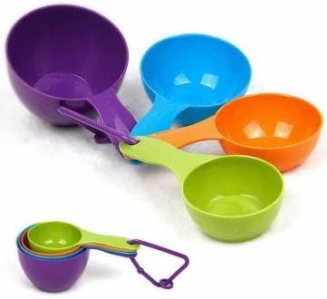 UR Kitchen Gadgets 4pcs Plastic Multicolor Measuring Spoons Scoop Cups Kitchen Tool