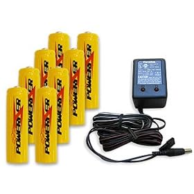 Battery + Charger Combo for RC Transmitters - 8AA 900mAh NiCD with TX Wall Charger from Toy RC Airplanes