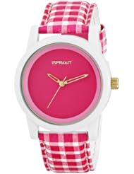 Sprout Womens ST/5522PKPK Pink Dial and Gingham Pattern Tyvek Strap Watch