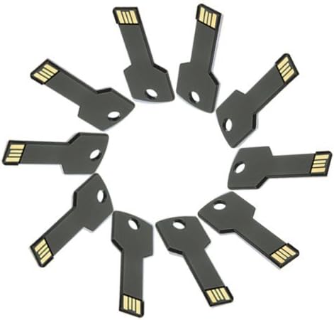Enfain 64MB 10Pcs Metal Key Bulk USB 2.0 Flash Drive Memory Stick Pen Drive (Black)