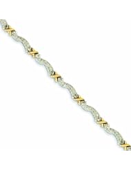 Genuine 14K Two-Tone Two Tone Diamond X Bracelet 11 Grams Of Gold 100% Satisfaction Guaranteed.
