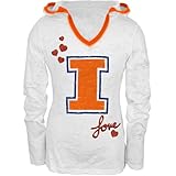 Illinois Fighting Illini - Girls Youth Burnout Hooded Long Sleeve - Youth 16