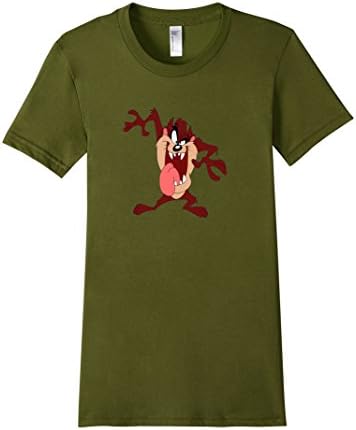 Women's Tasmanian Devil Taz Tee Shirt Slim Fit Small Olive