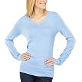 Mossimo&reg; Black: Ultrasoft Vee Neck Sweater - Blue Bird Heather