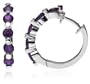 Sterling Silver Amethyst Hoop Earrings