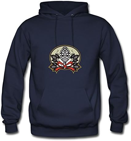 Stylish Informal Customizable Long-sleeve Thyrsus Pine Cone Staff Leaves Retro Men Large Navy Sweatshirts