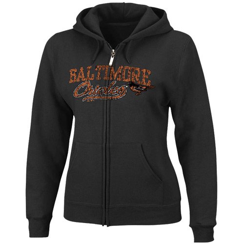 MLB Women's Baltimore Orioles The Beauty Long Sleeve Full Zip Fleece Hoodie