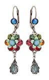 Michal Negrin Beautiful Earrings with Hand-Painted Flowers; Swarovski Crystals & Tear Drops - Victorian style, made in Israel