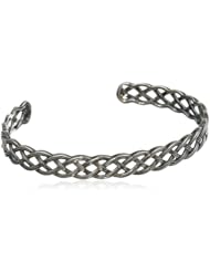 Sterling Silver Oxidized Celtic Rope Cuff Bracelet, 7.25"