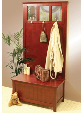MARSHALL - Solid Wood Hall Butler / Coat Rack Bench