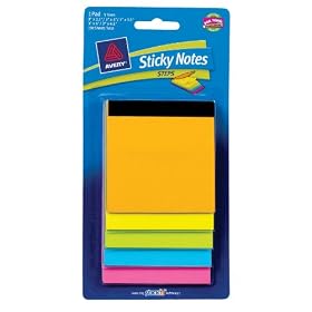 Avery Steps Sticky Notes, Bold Colors, 150 Sheets (22592)