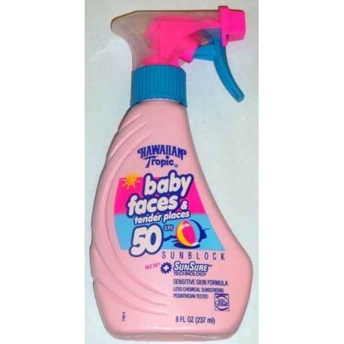 Hawaiian Tropic Baby Faces & Tender Places Sunblock Spray SPF 50 (Pack of 4)