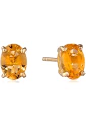 Sterling Silver Gemstone Oval Stud Earrings