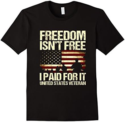 Men's Freedom Isn't Free I Paid For It United States Veteran Shirt 2XL Black