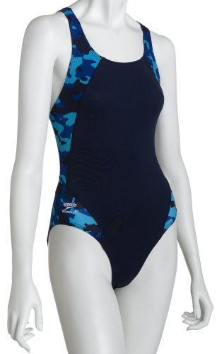 Speedo Women's Race Endurance+ Polyester Camo Splice Record Breaker Back One Piece Swimsuit