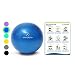 ProBody Pilates Small Exercise Ball - 9 Inch Workout Ball for Stability, Barre, Yoga, Core & Physical Therapy, Home Gym & Office Use (Blue)