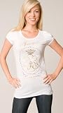 Juicy Couture - Juicy Couture White Puffy Sleeve Stone Tee