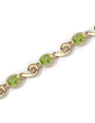 14K Yellow Gold Oval Peridot Bracelet