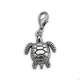 clip on Charm pendant silver Charm turtle #9373, bracelet Charm | Phone Charm