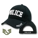 Police Officer adjustable baseball cap black & white