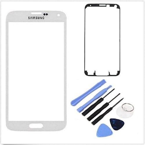 White Outer Screen Glass Digitizer Lens Samsung Galaxy S5 i9600 Adhesive + Tool