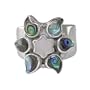 Steering Silver Paua Shell and Mother-of-Pearl Flower Ring by Sajen