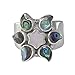Stering Silver Paua Shell and Mother-of-Pearl Flower Ring by Sajen