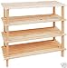 Kitchen & Housewares : 4 Tier Shelf Wooden Wood Shoe Rack Stacking Storage 74cm