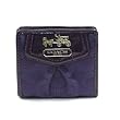 Coach Raisin Purple Madison Op Art Sateen Small Wallet 43255