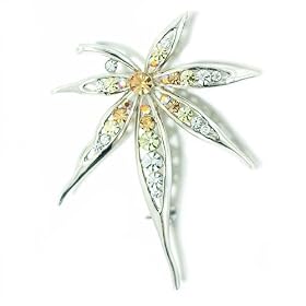 Silver Tone Multicolored Flower Pin Brooch by Pugster