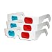 3D Glasses - Red and CYAN Anaglyph (3 Pair, White) Multipack