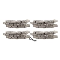 RTS Home Accents 5506-001300-0000 30-Inch Long x 10-Inch High Rock Lock Curved Section With Spikes - 4 Pack