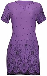 Plus Size Lace-Up Paisley Viscose Short Sleeves  Dress