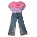 Mish Mish - Girls Long Sleeved Pant Set, Pink, Denim