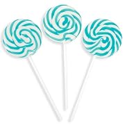 Aqua Blue Swirl Pops Lollipop Suckers 2 dz