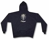 Jesus Logo Gold Colored Foil Cross Men's Hoodie Sweat Shirt Small thru 4XL