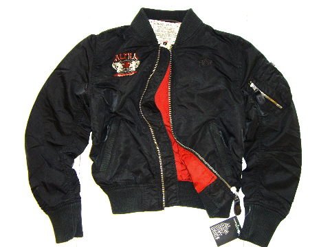 Alpha Industries Mädels Jacke MA1 Crest schwarz