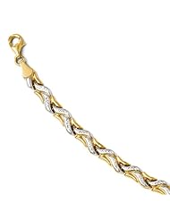 14k rhodium plated yellow gold Leslies with Diamond cut Bracelet