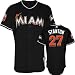 Mike Stanton Jersey: Miami Marlins #27 Alternate Black Authentic Cool Baseâ