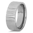 Grooved Polished Titanium Ring (8mm) - Sizes 8 - 12